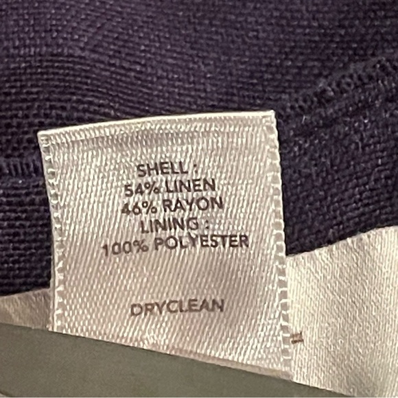 Loft Ann Taylor  Navy Blue Button-Accent Skirt size 4 linen/rayon - Picture 7 of 7